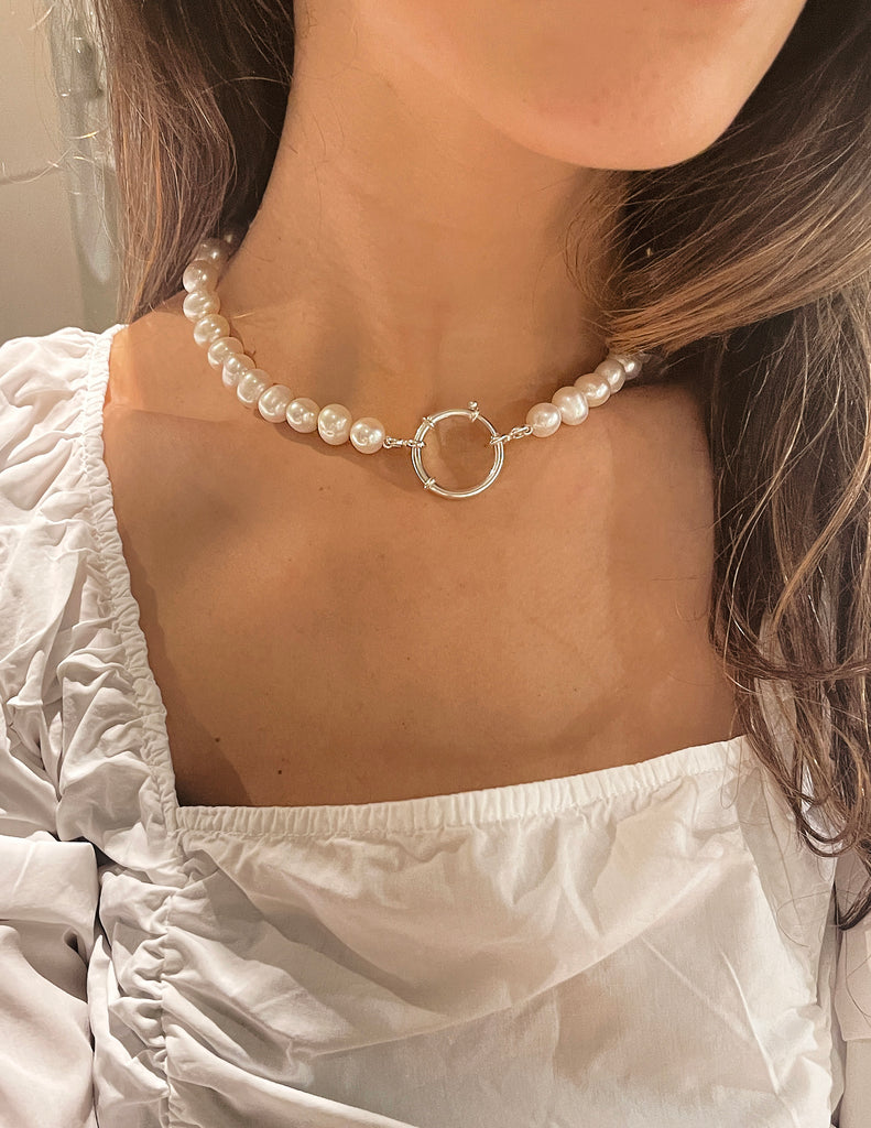 Zoé Pearl Necklace silver
